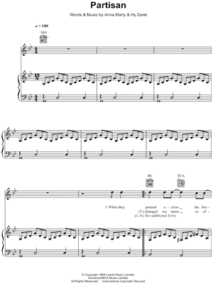 Partisan by Leonard Cohen - Sheet Music