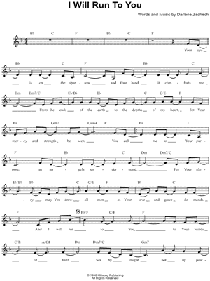 I Will Run To You by Hillsong - Sheet Music