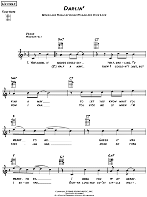 Darlin' by The Beach Boys - Sheet Music