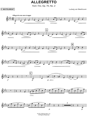 Allegretto from Trio, Op. 70, No. 2 - F Instrument