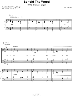 Behold the Wood by Dan Schutte - Sheet Music