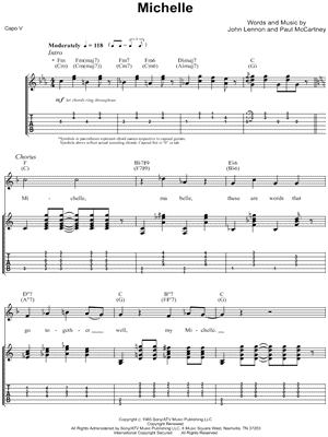 Michelle by The Beatles - Sheet Music