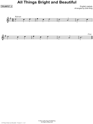 All Things Bright and Beautiful - Trumpet 2 (Brass Quartet)