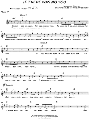 If There Was No You by Brandi Carlile - Sheet Music