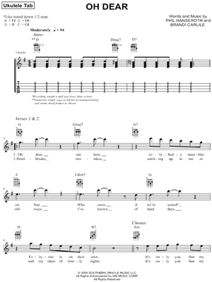 Oh Dear by Brandi Carlile - Sheet Music