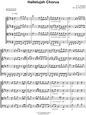 Hallelujah Chorus - String Quartet Score