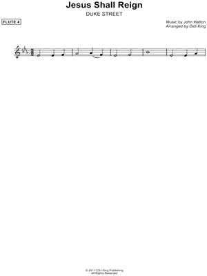 Jesus Shall Reign - Flute 4 (Flute Quartet)