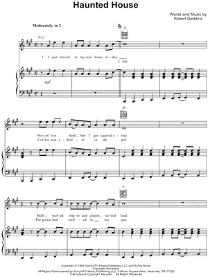 Haunted House by Jumpin' Gene Simmons - Sheet Music