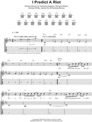 I Predict a Riot by Kaiser Chiefs - Sheet Music