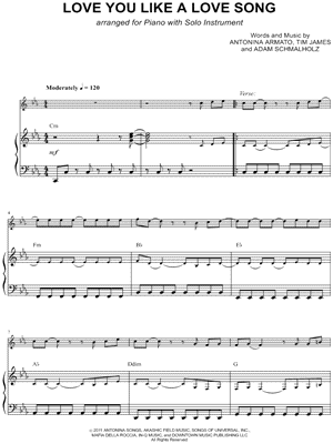 Love You Like a Love Song - Piano Accompaniment