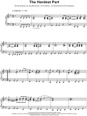 The Hardest Part by Coldplay - Sheet Music