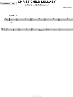 Christ Child Lullaby - Bass Clef Instrument