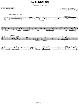 Ave Maria, Opus 53, No. 6 - C Instrument