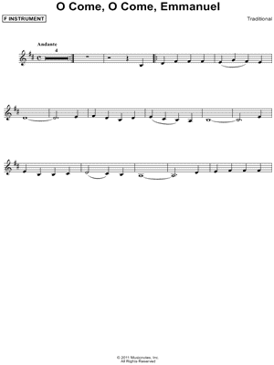 O Come, O Come, Emmanuel - F Instrument