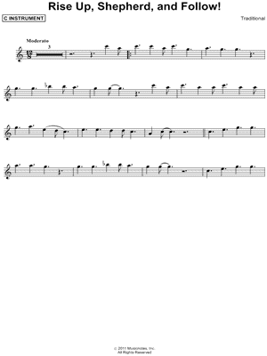 Rise Up, Shepherd, and Follow! - C Instrument