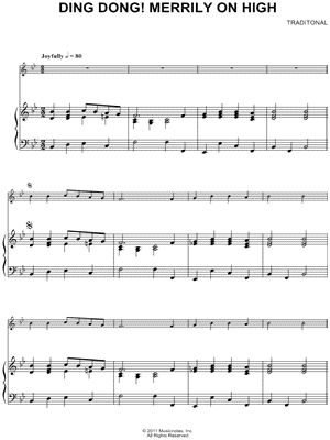 Ding! Dong! Merrily on High - Piano Accompaniment