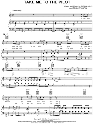 Take Me To the Pilot by Elton John - Sheet Music