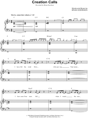 Creation Calls by Brian Doerksen - Sheet Music