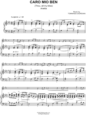 Caro Mio Ben - Piano Accompaniment