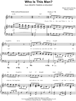 Who Is This Man? from Death Takes A Holiday - Sheet Music
