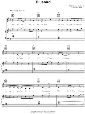 Bluebird by Christina Perri - Sheet Music