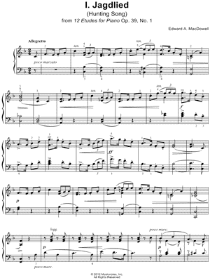 12 Etudes for Piano Op. 39, No. 1: Jagdlied