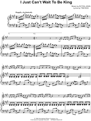 I Just Can't Wait To Be King - Piano Accompaniment