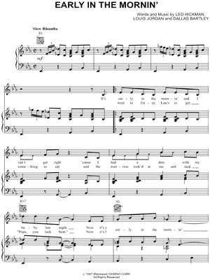 Early In the Mornin' by Louis Jordan - Sheet Music