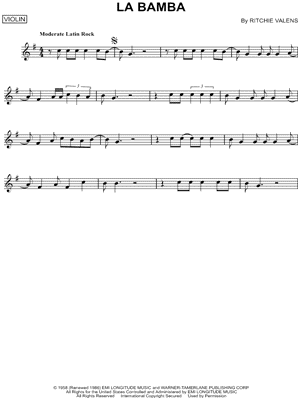 La Bamba by Ritchie Valens - Sheet Music