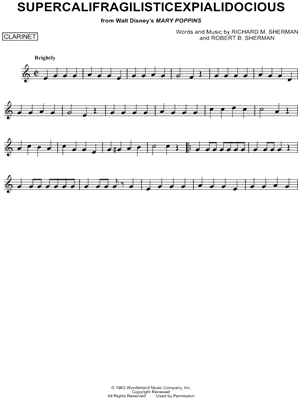 Supercalifragilisticexpialidocious from Mary Poppins - Sheet Music