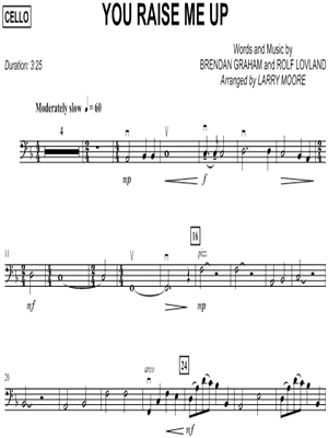 You Raise Me Up - Cello (String Quartet) by Josh Groban - Sheet Music