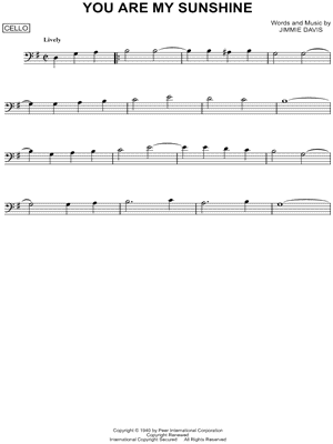 You Are My Sunshine by Jimmie Davis - Sheet Music