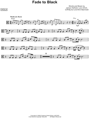 Fade To Black by Metallica - Sheet Music
