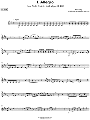 Flute Quartet in D Major, K. 285: I. Allegro - Violin