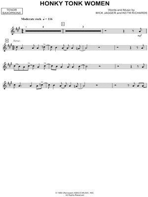 Honky Tonk Women - Tenor Sax