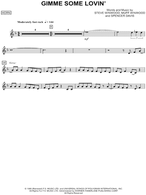 Gimme Some Lovin' - French Horn