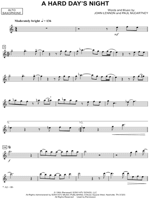 A Hard Day's Night - Alto Saxophone
