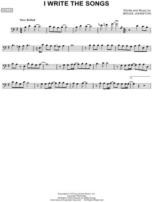 I Write the Songs by Barry Manilow - Sheet Music