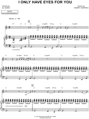 I Only Have Eyes for You - Piano Accompaniment (Winds)