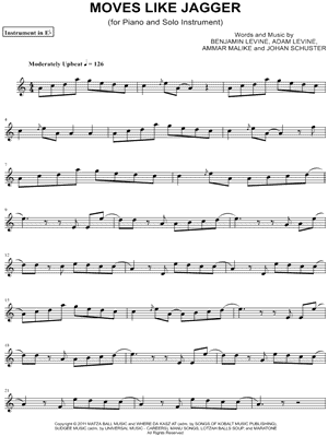 Moves Like Jagger - Eb Instrument