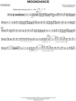 Moondance - Trombone by Van Morrison - Sheet Music