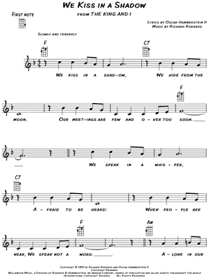We Kiss In a Shadow from The King and I - Sheet Music
