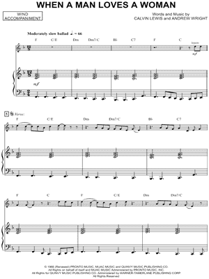 When a Man Loves a Woman - Piano Accompaniment (Winds) by Percy Sledge - Sheet Music
