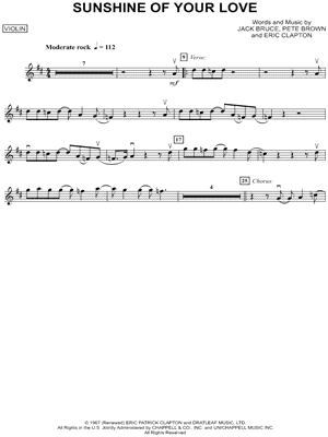 Sunshine of Your Love - Violin