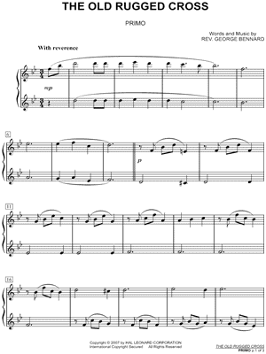 The Old Rugged Cross by Rev. George Bennard - Sheet Music
