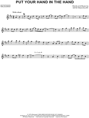Put Your Hand In the Hand by Gene Maclellan - Sheet Music