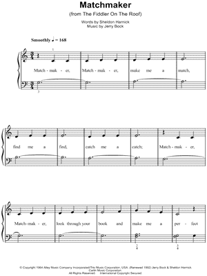 Matchmaker, Matchmaker from Fiddler on the Roof - Sheet Music