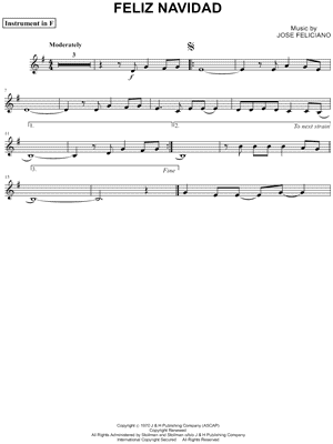 Feliz Navidad - F Instrument