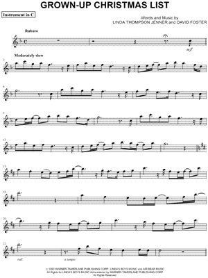 Grown-Up Christmas List - C Instrument