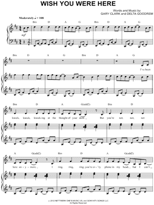 Wish You Were Here by Delta Goodrem - Sheet Music